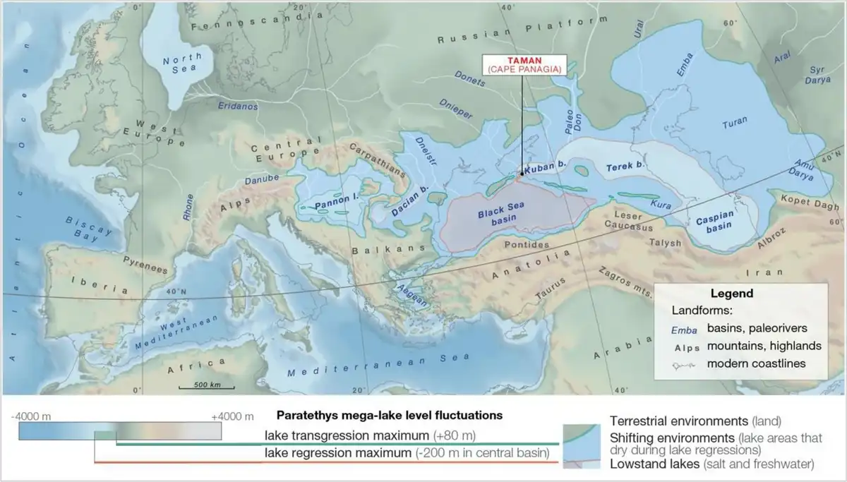 Aral-tó, evolúció, fekete-tenger, földrajz, geológia, Kaszpi-tenger, kihalás, Messinai sókrízis, miocén, ősföldrajz, őstörténet, paleontológia, Paratethys, természettudomány, tó, Üsztjürt-fennsík